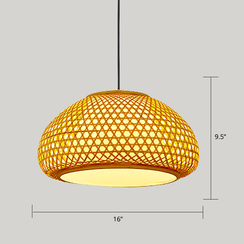 Luce sospensione rattan investita semplicità a 1 illuminazione a pendente in legno a pendente