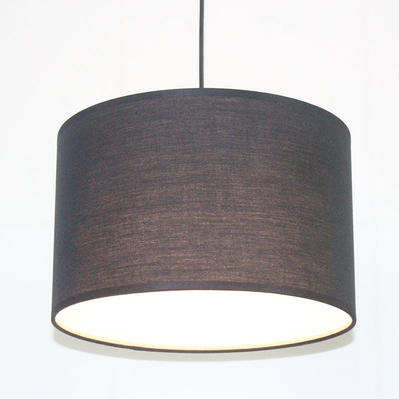 Minimalism Drum Suspension Light Single-Bulb Fabric Pendant Light Fixture for Restaurant