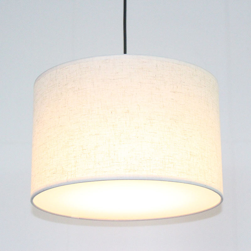 Minimalism Drum Suspension Light Single-Bulb Fabric Pendant Light Fixture for Restaurant