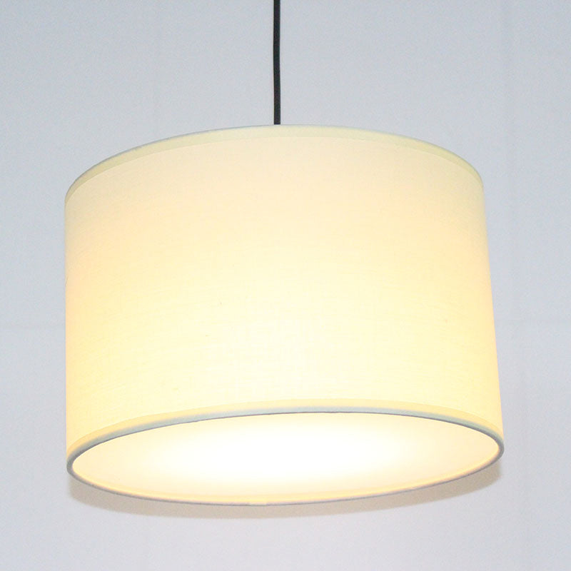 Minimalism Drum Suspension Light Single-Bulb Fabric Pendant Light Fixture for Restaurant