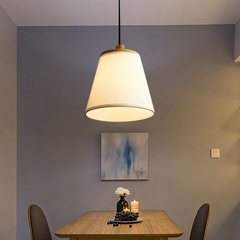 Luce del soffitto del soffitto in tessuto a secchio Simplicità a 1 luce della sala da pranzo lampada a sospensione in bianco