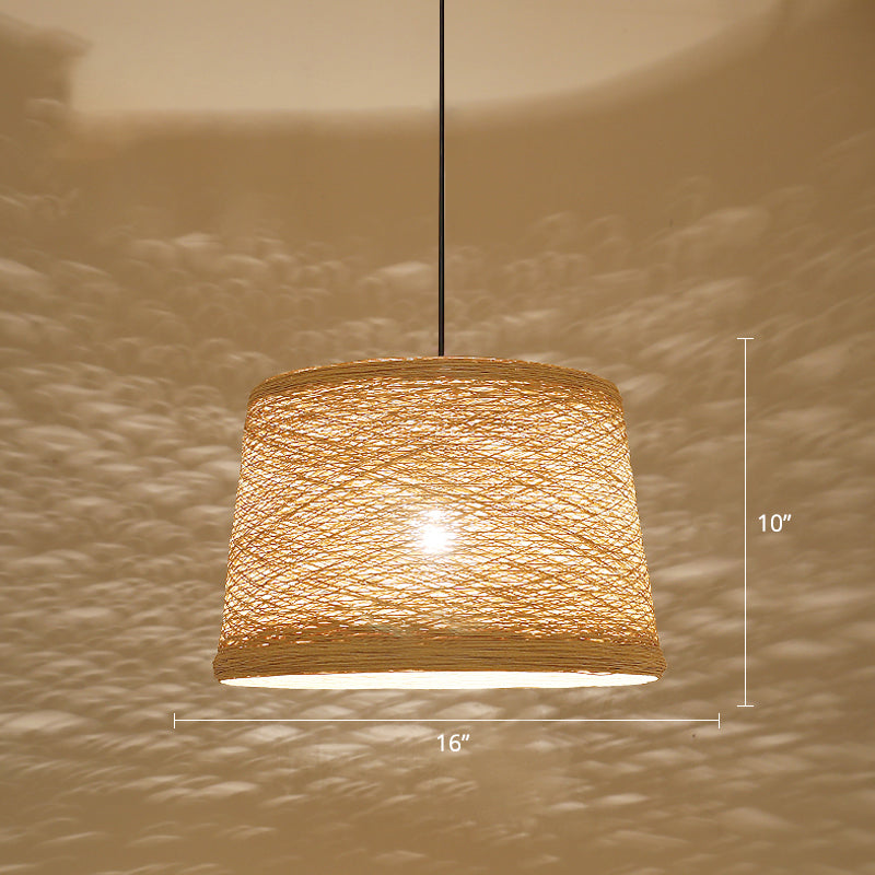 Éclairage de plafond conique Asian Flaxen 1-Light Restaurant Pendant Lightture