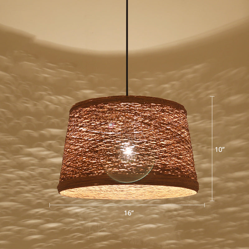 Éclairage de plafond conique Asian Flaxen 1-Light Restaurant Pendant Lightture