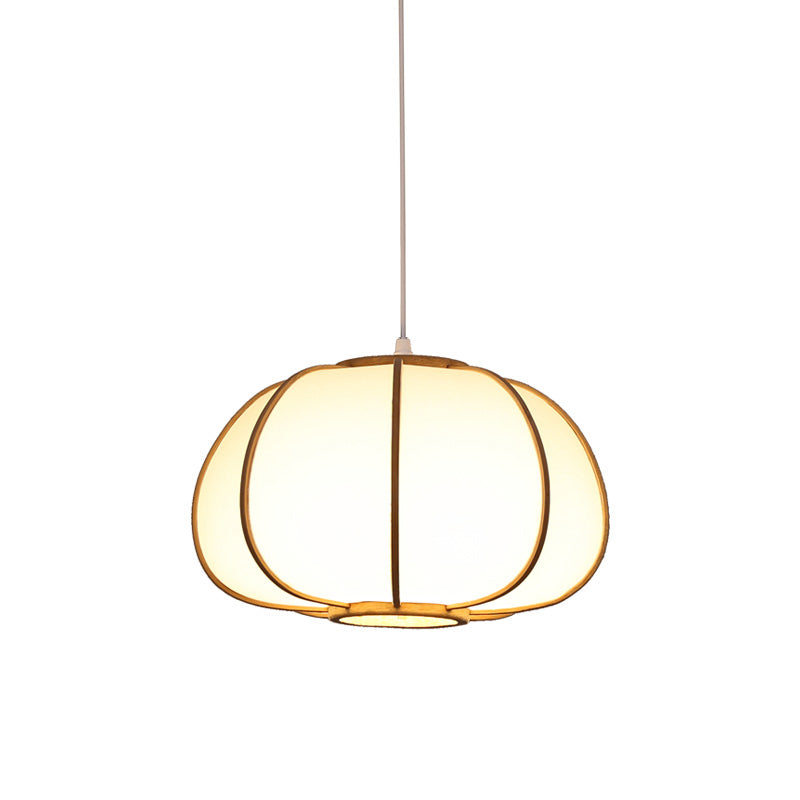 Handwoven Pendant Light Contemporary Bamboo Single-Bulb Wood Suspension Light Fixture