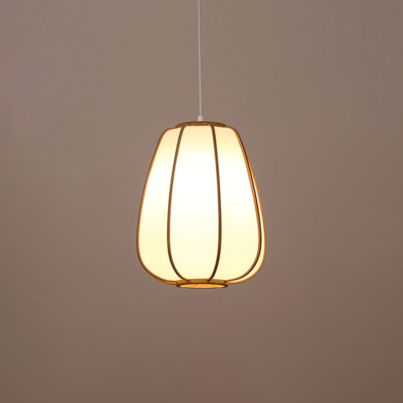 Handwoven Pendant Light Contemporary Bamboo Single-Bulb Wood Suspension Light Fixture