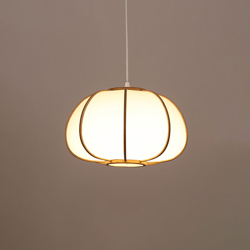 Handwoven Pendant Light Contemporary Bamboo Single-Bulb Wood Suspension Light Fixture