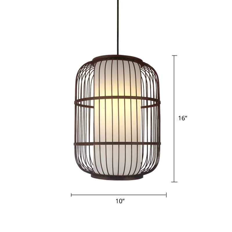 Weaving Restaurant Affermazione Bamboo Bamboo Single Modern Impiccance Light in Coffee