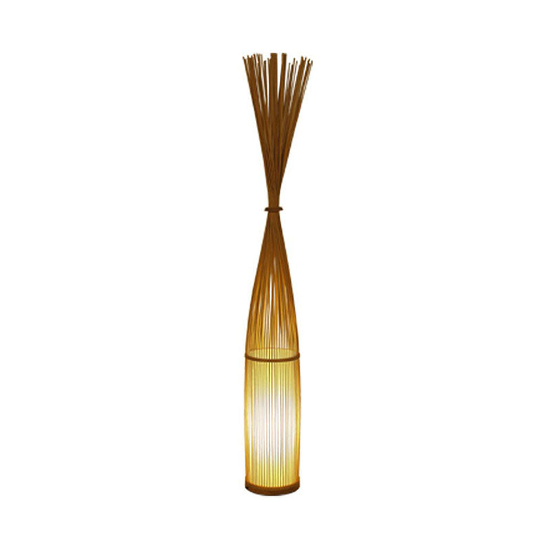 Bamboo Handweven vloerverlichting Aziatische stijl 1 lamp staand licht voor woonkamer