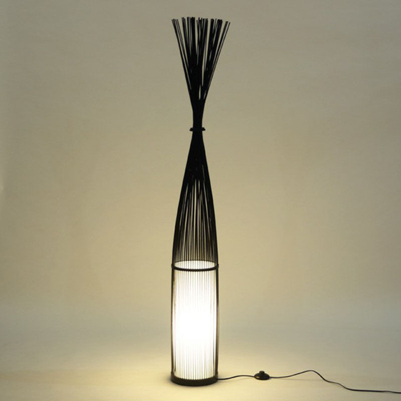 Bamboo Handweven vloerverlichting Aziatische stijl 1 lamp staand licht voor woonkamer