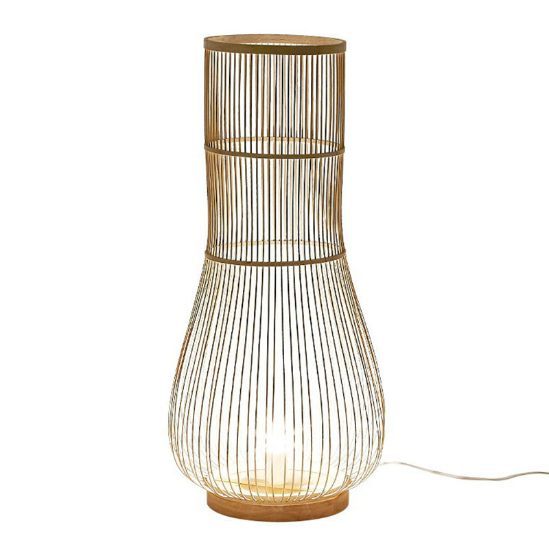 Trappola del pesce Bamboo in piedi Light Minimalist Minimalist Bulb Brown Pavimento per il ristorante