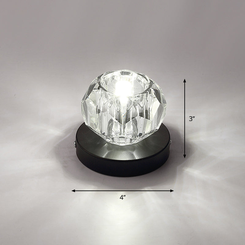 Modern Bud Shape LED Flush Mount Faceted Crystal Corridor Flushmount Ceiling Light