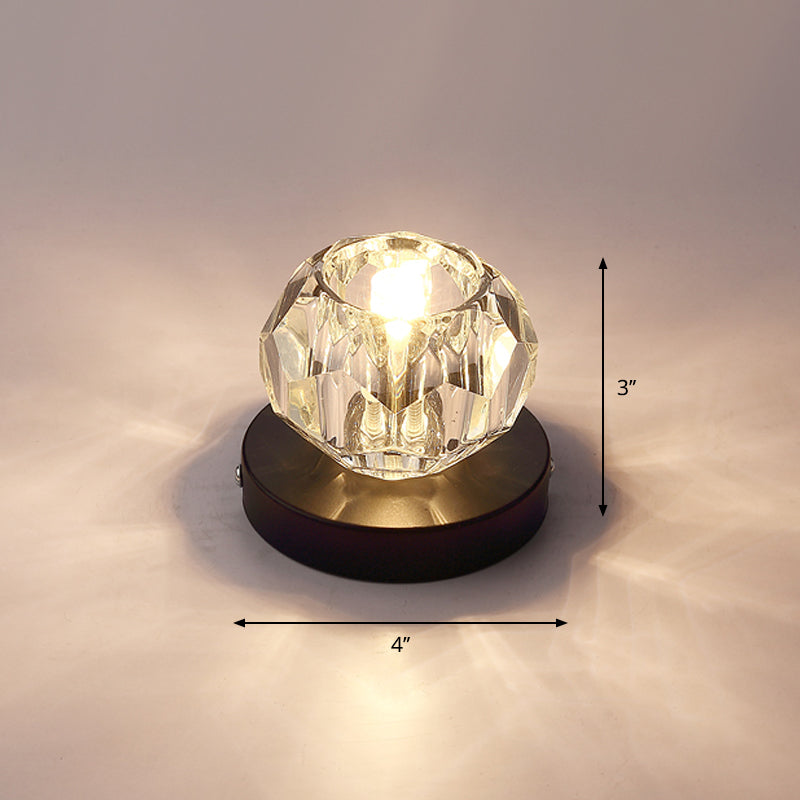 Modern Bud Shape LED Flush Mount Faceted Crystal Corridor Flushmount Ceiling Light