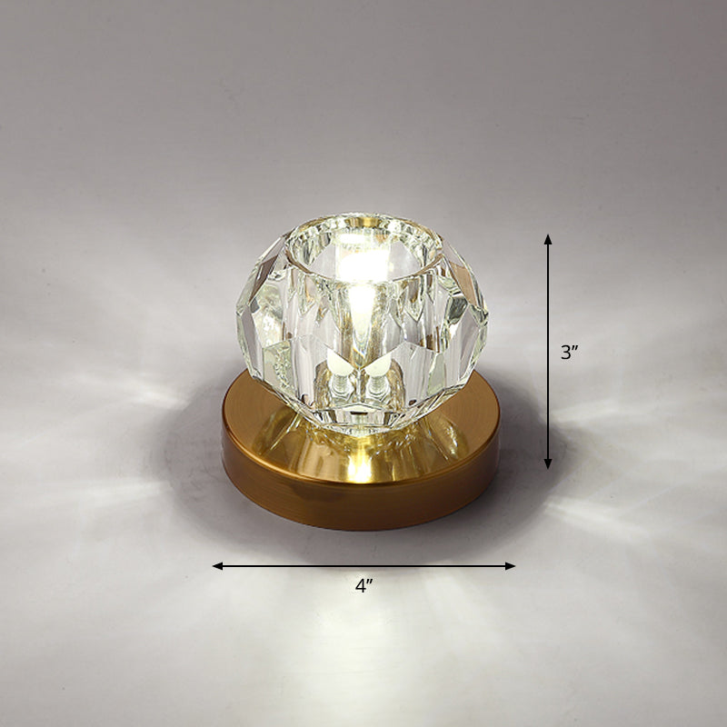 Modern Bud Shape LED Flush Mount Faceted Crystal Corridor Flushmount Ceiling Light