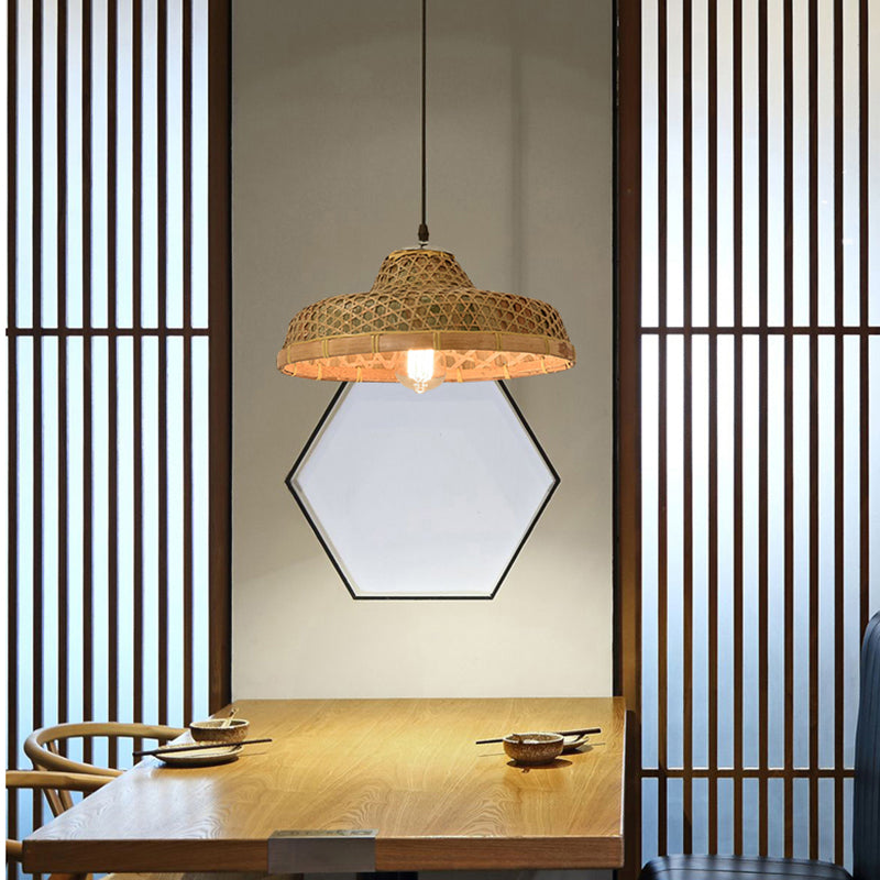 Forma a forma a sospensione Light Contemporary Bamboo Bamboo Sospensione a sospensione in legno