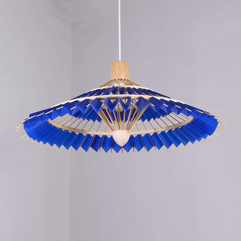 Bamboo Umbrella Ceiling Light Modern Single Hanging Pendant Lighting for Restaurant