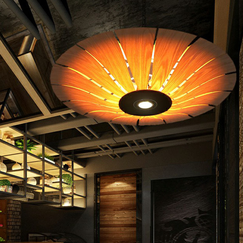 Aziatische stijl paraplu kroonluchter licht hout 3 bollen restaurant hanglamp lampje