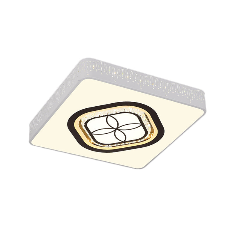 Simple Square Flush Mount Acrilico LED Camera Da Letto Montato Fixture con Crystal Oval / Square / Flower Pattern