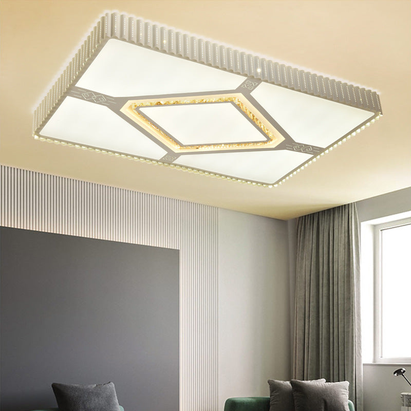 Cuboid Crystal Ceiling Flush Mount Simple LED Flush Lamp mit Zylinder/Rechteck/Rhombus-Muster