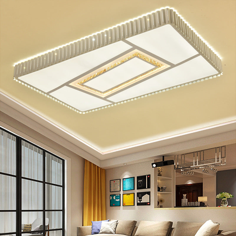 Cuboid Crystal Plafond Flush Mount Eenvoudige LED Flush Lamp met cilinder/rechthoek/Rhombus patroon