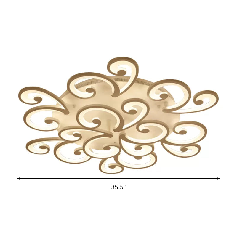 Modern LED Petal Flush Mount Light Acrylic 2/3/4-Light Bedroom Ceiling Lamp in Warm/White/Natural Light