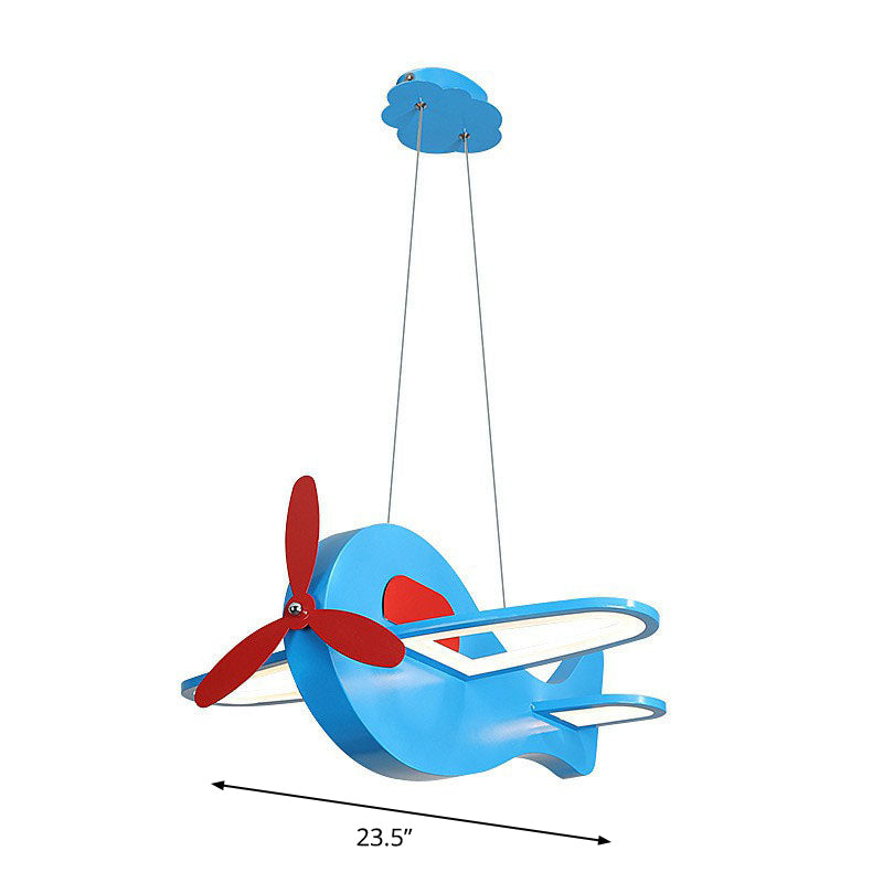 Vliegtuigen gevormd kroonluchter hanglamp kinderstijl acryl slaapkamer led plafondlicht