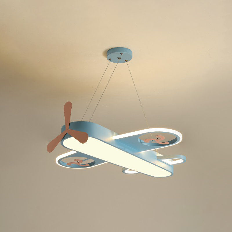 Airplane Shape Child Room Chandelier Lamp Acrylic Contemporary LED Hanging Lighting