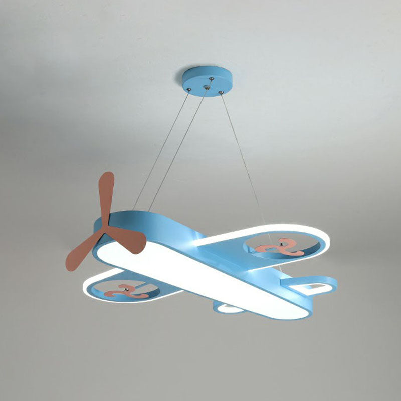 Airplane Shape Child Room Chandelier Lamp Acrylic Contemporary LED Hanging Lighting