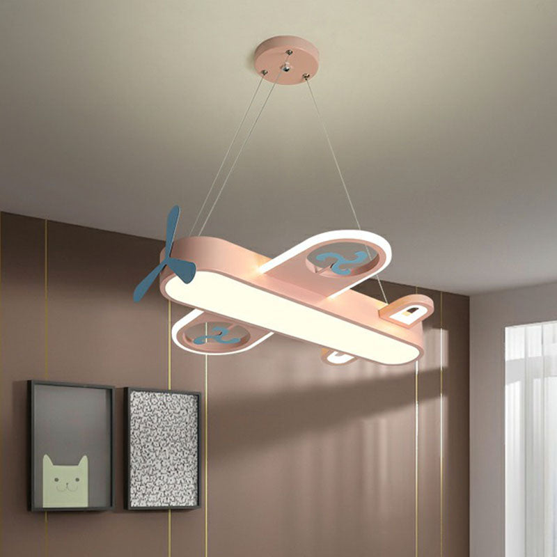 Airplane Shape Child Room Chandelier Lamp Acrylic Contemporary LED Hanging Lighting