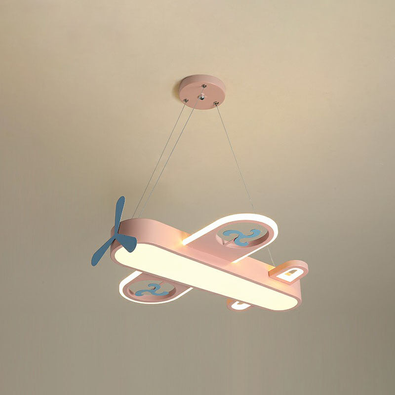 Airplane Shape Child Room Chandelier Lamp Acrylic Contemporary LED Hanging Lighting