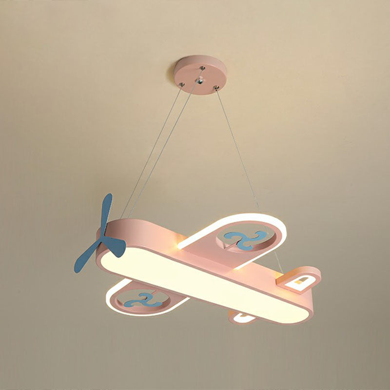 Airplane Shape Child Room Chandelier Lamp Acrylic Contemporary LED Hanging Lighting