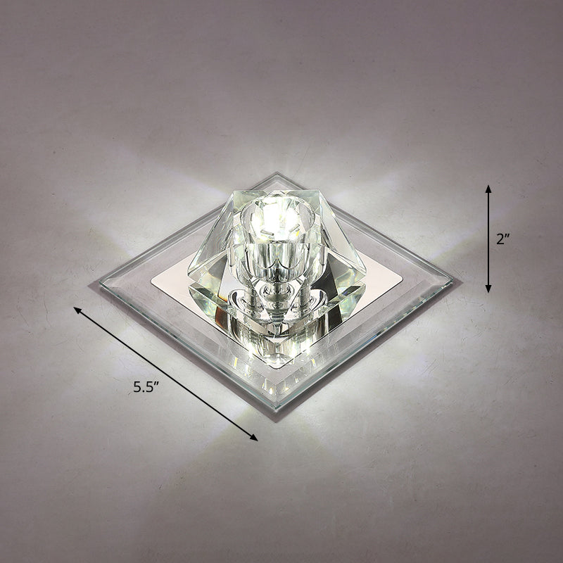 Contemporary Gemstone Flush Ceiling Light Crystal Corridor LED Flush Mount Lighting Fixture