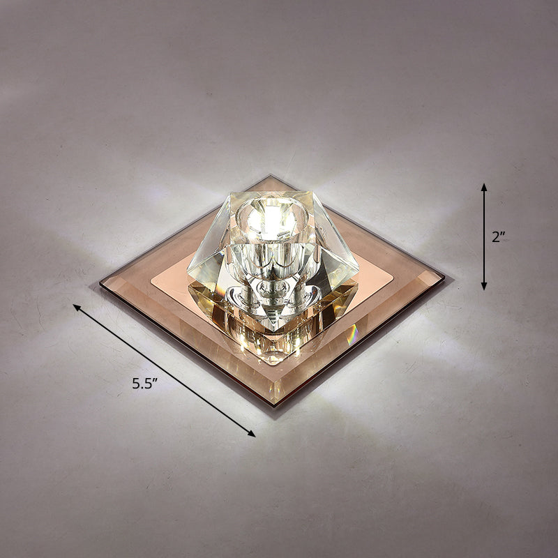 Contemporary Gemstone Flush Ceiling Light Crystal Corridor LED Flush Mount Lighting Fixture