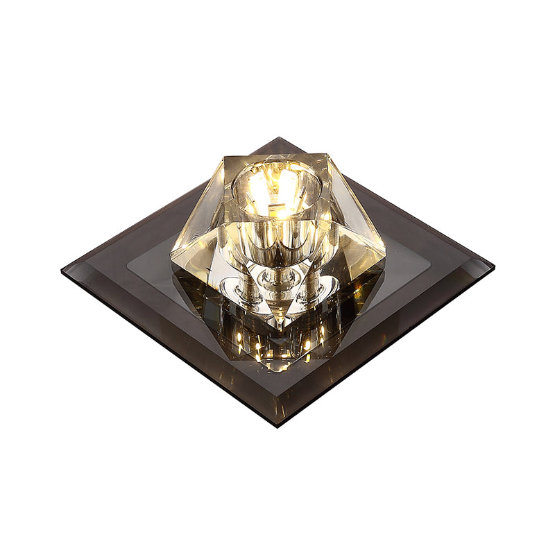 Contemporary Gemstone Flush Ceiling Light Crystal Corridor LED Flush Mount Lighting Fixture