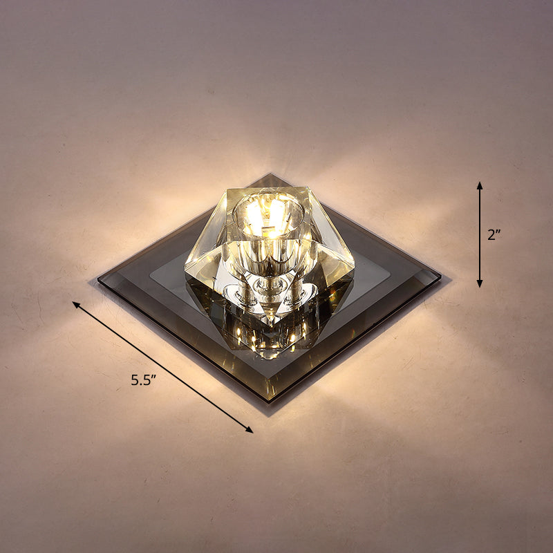 Contemporary Gemstone Flush Ceiling Light Crystal Corridor LED Flush Mount Lighting Fixture