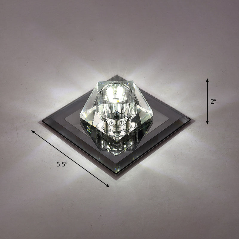 Contemporary Gemstone Flush Ceiling Light Crystal Corridor LED Flush Mount Lighting Fixture