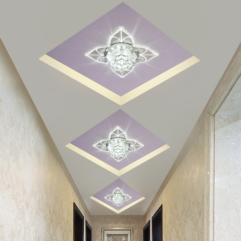 Blossom Crystal Flush Ceiling Light Contemporary Clear LED Flush Mount Lighting for Corridor