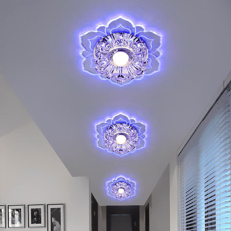 Blossom Shade Crystal Flush Licht Moderne Art Klare LED Flush Deckenleuchte für Foyer