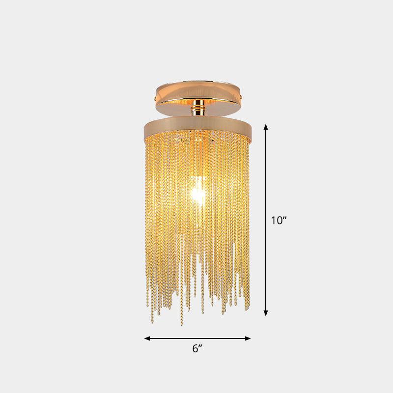 Modern omzoomd kettingschakel Semi Flush Mount Aluminium enkele gangspoeling Lamp met plafondlamp