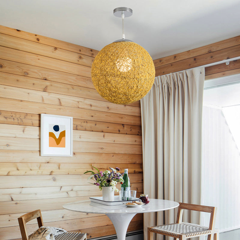 Lumière de suspension globe Simplicité Bamboo 1-Light TEA ROOM PRENDANT LIGHT DIMPRE EN BOIS