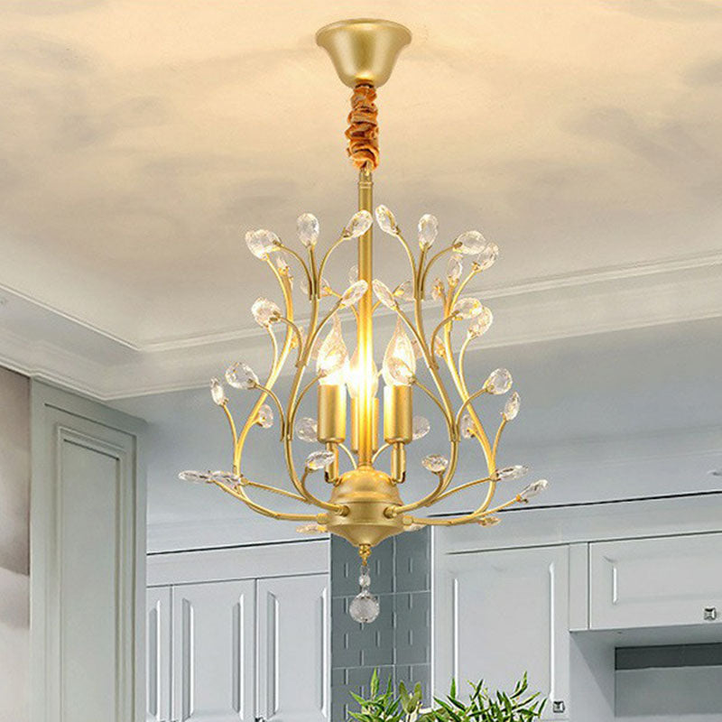 Crystal Strands Ceiling Light Fixture Contemporary Semi Flush Mount Chandelier for Terrace