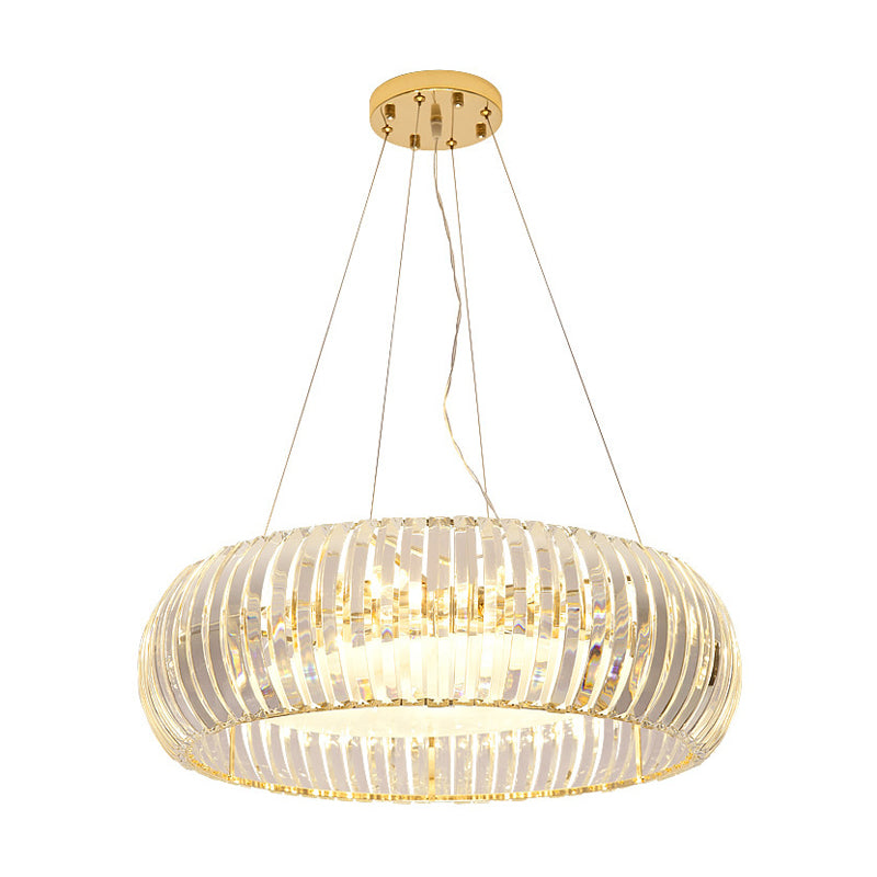 Minimal Globe suspendu Crystal Crystal 6 Lights Livrée Pendre de salon en or