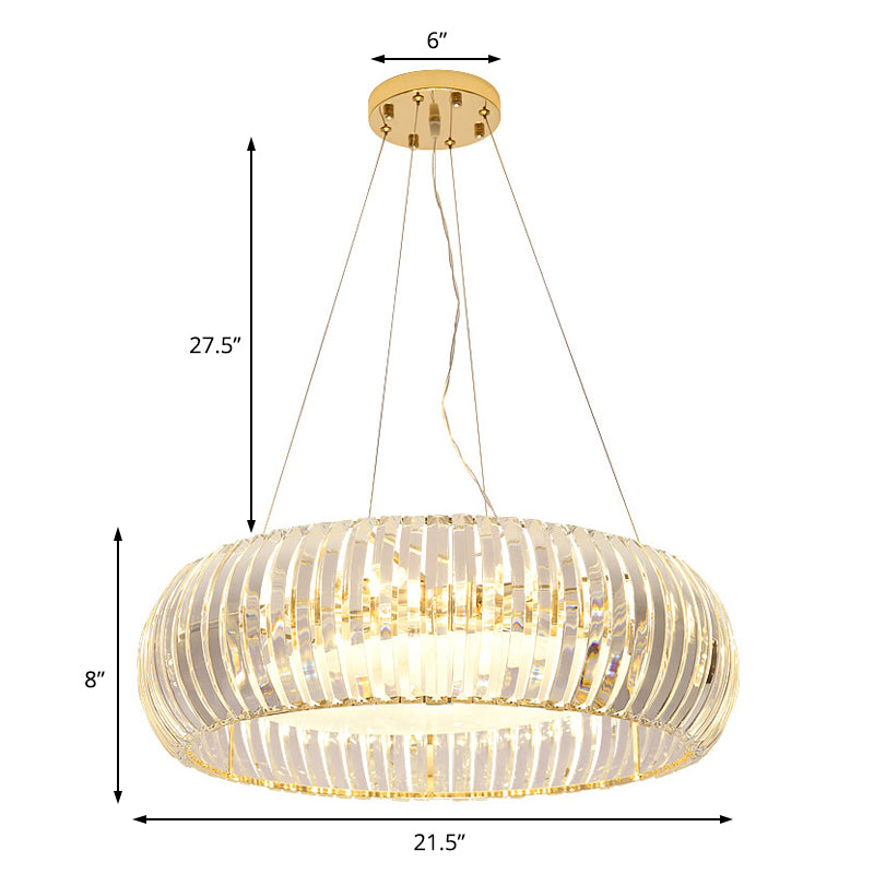 Minimal Globe suspendu Crystal Crystal 6 Lights Livrée Pendre de salon en or