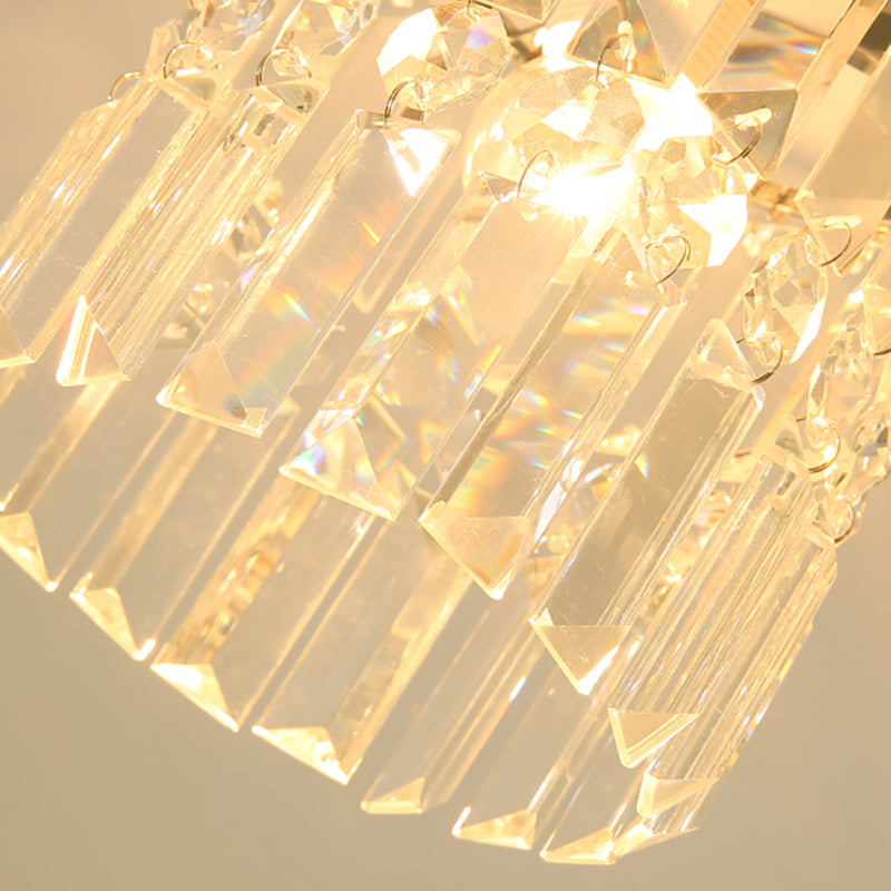 Minimal Cilindrica Small Massimale Lampada Crystal 1 - Light Corridoio Massimale Flush Monte in Chrome