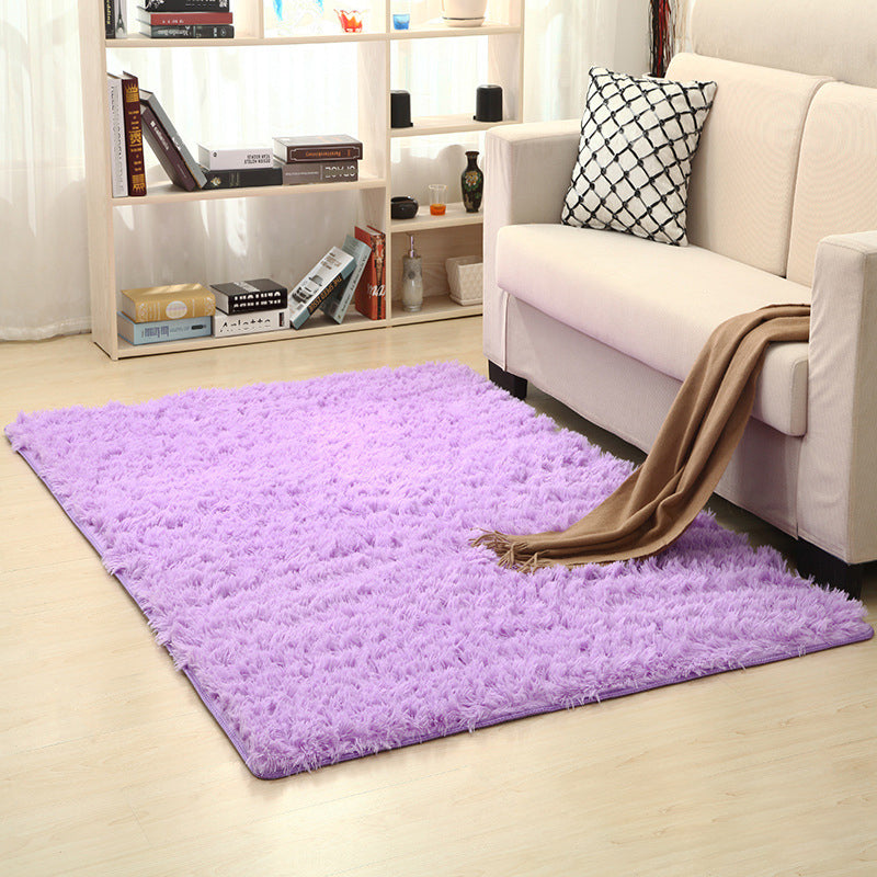 Relaxing Multicolor Minimalist Rug Faux Wool Solid Color Rug Anti-Slip Backing Washable Rug for Home