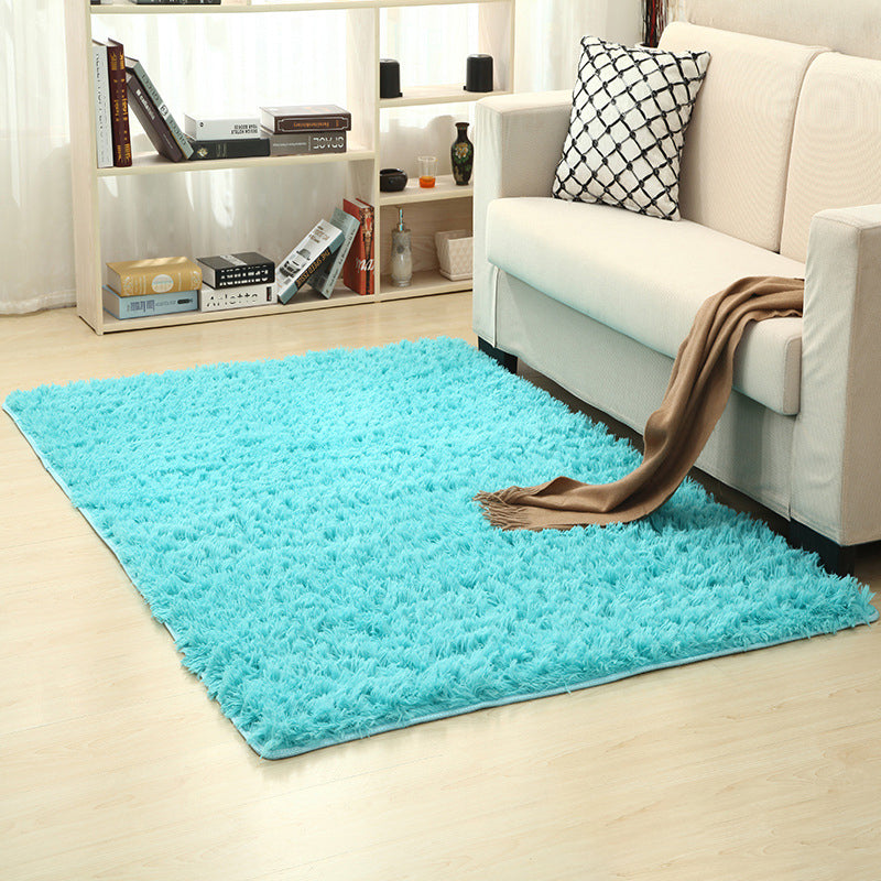 Relaxing Multicolor Minimalist Rug Faux Wool Solid Color Rug Anti-Slip Backing Washable Rug for Home