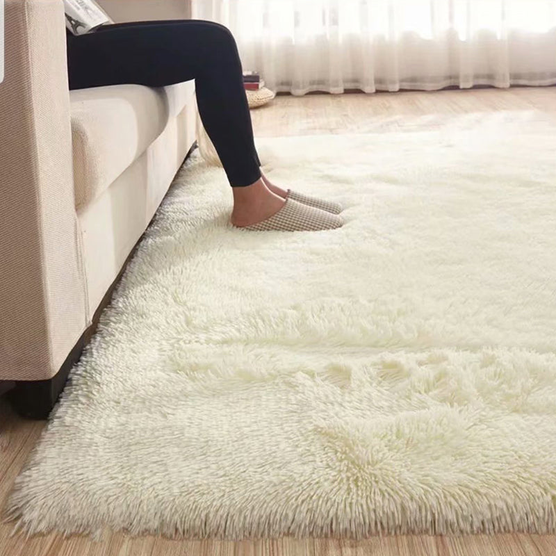 Fluffy Plain Teppich Multi-Farbhetik Synthetik Waschbarer Haustierfreundlicher Anti-Schlupf-Teppich für Wohnzimmer