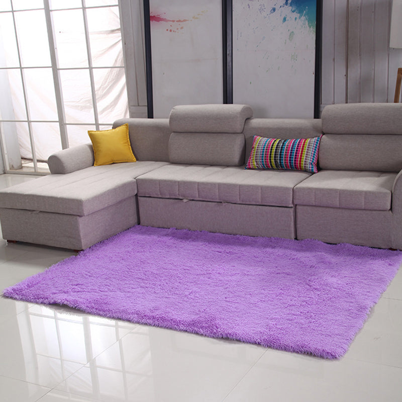 Simple Plain Rug Multicolor Artificial Wool Rug Anti-Slip Pet Friendly Rug for Living Room