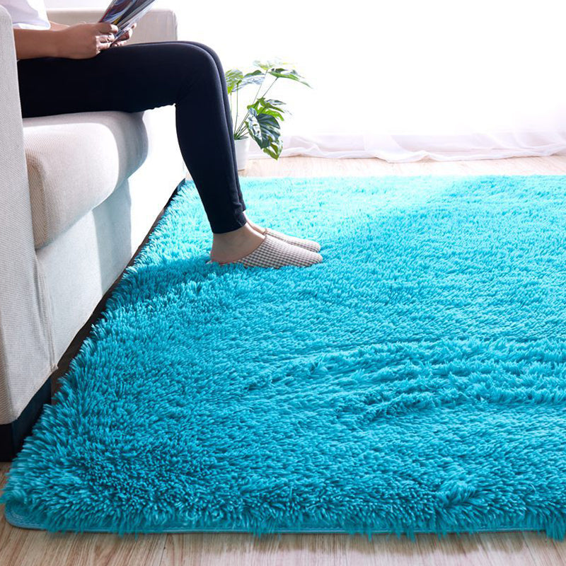 Classic Solid Color Rug Multi Colored Modern Area Carpet Faux Wool Easy Care Rug for Home