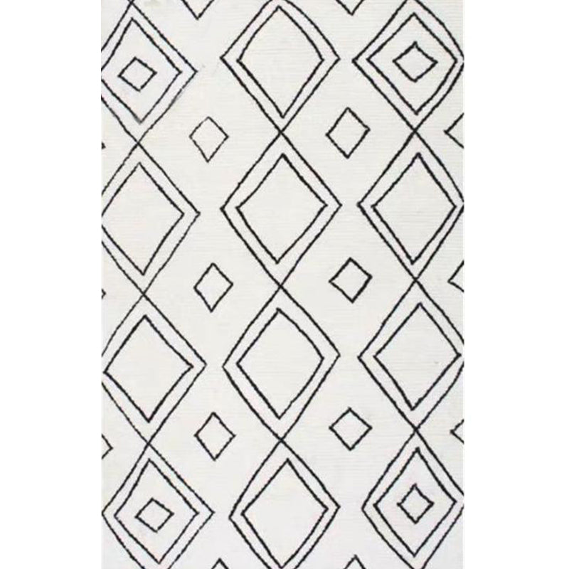 Minimaliste Rhombus Line Art Rug Multicolor Southwestern Rug Synthetics Washable Anti slip Pet-Friendly tapis pour le salon