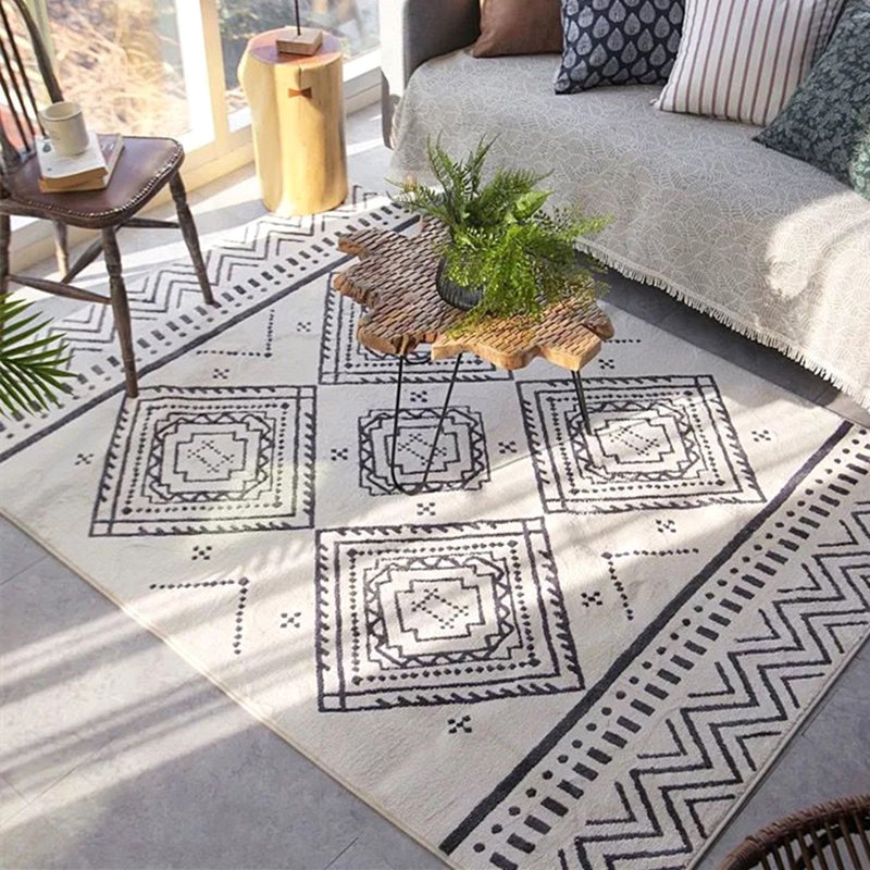 Chic Amriecana Rug Multi Colored Geometric Rug Stain Resistant Anti-Slip Backing Washable Rug for Home